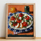 Insalata Caprese – Italian Salad Dish, Café Poster, no-text version framed in wood