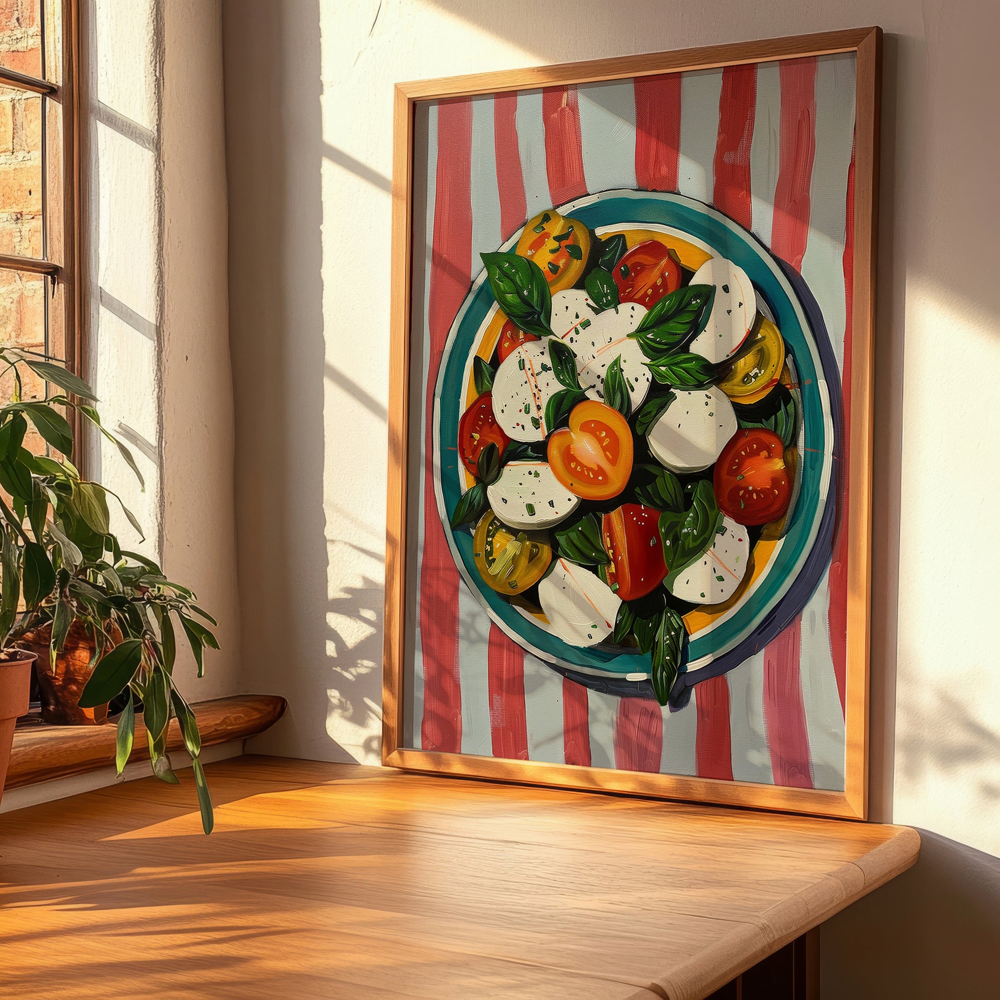 Insalata Caprese – Italian Salad Dish, Café Illustration, clean layout with no caption