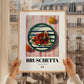 Bruschetta – Italian Snack Dish, Fine Dining Restaurant Print, styled in a charming Paris street view