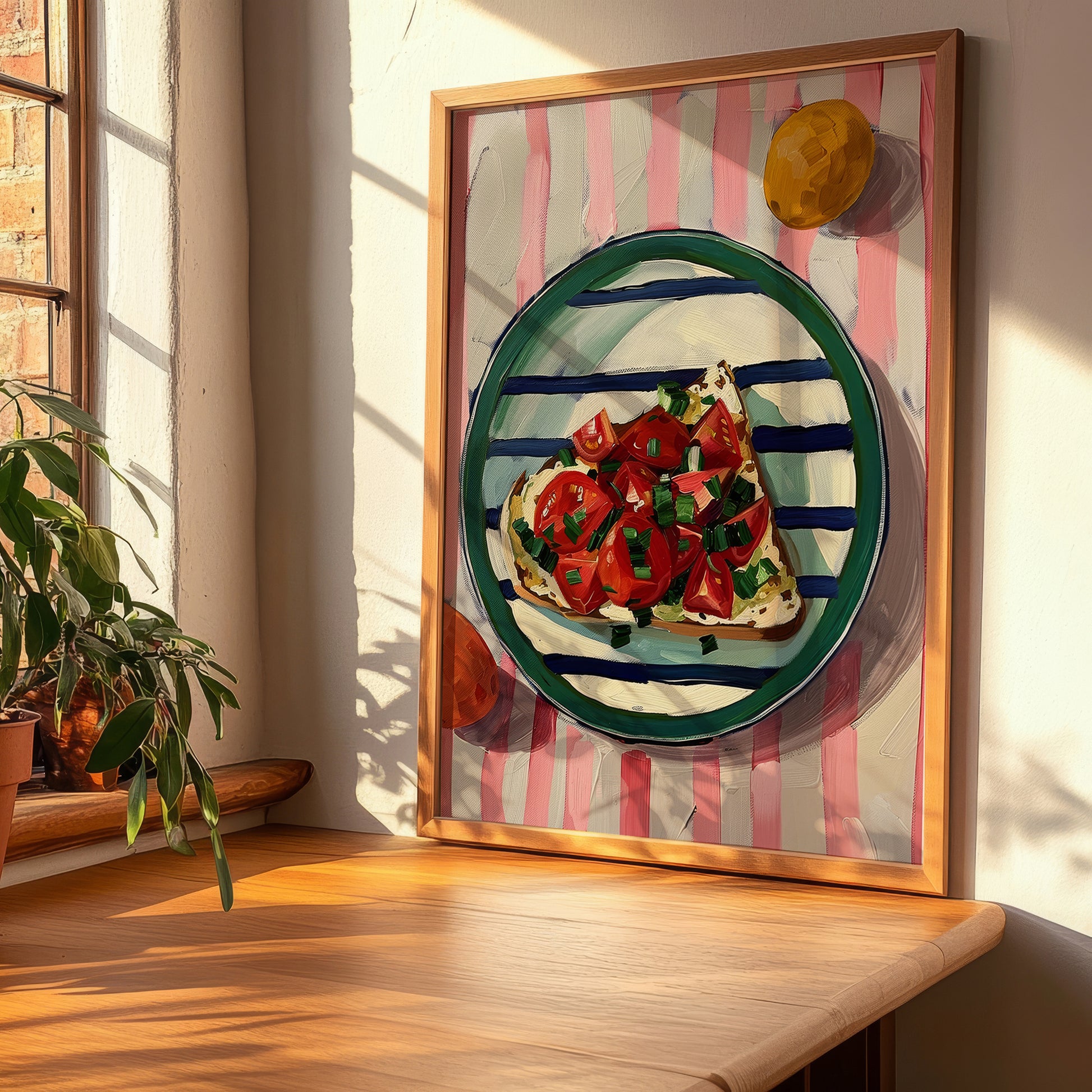 Bruschetta – Italian Snack Dish, Fine Dining Restaurant Print, clean layout with no caption