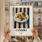 Cannoli – Italian Dessert Dish, Café Poster, styled in a charming Paris street view
