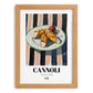 Cannoli – Italian Dessert Dish, Café Poster, set in oak frame