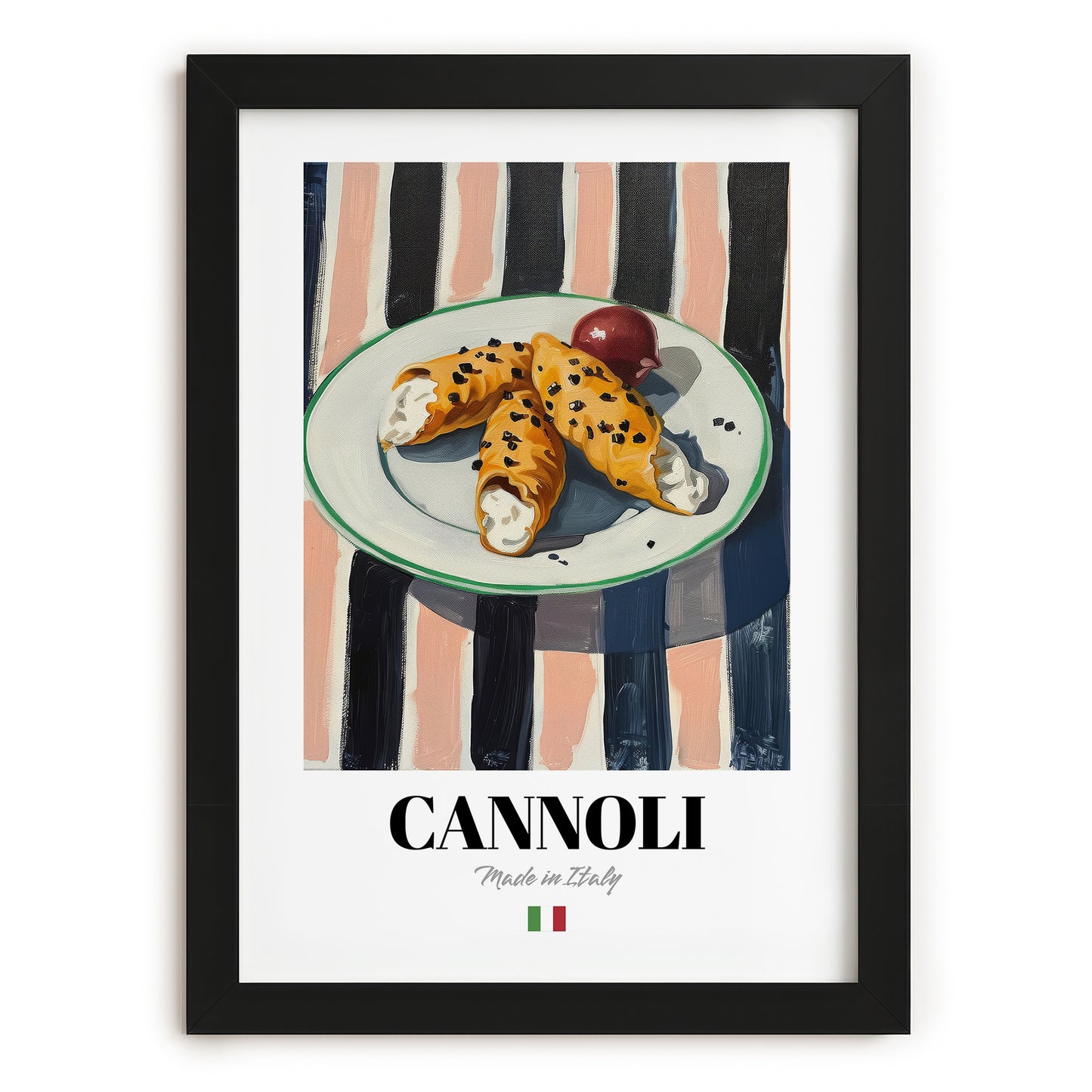 Cannoli – Italian Dessert Dish, Café Poster, in sleek black frame