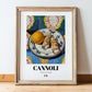 Cannoli – Italian Dessert Dish, Bistro Print, in wooden frame leaning on the floor