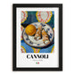 Cannoli – Italian Dessert Dish, Bistro Print, in sleek black frame
