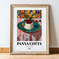 Panna Cotta – Italian Dessert Dish, Tavern Print, in wooden frame leaning on the floor