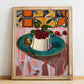 Panna Cotta – Italian Dessert Dish, Tavern Print, no-text version framed in wood