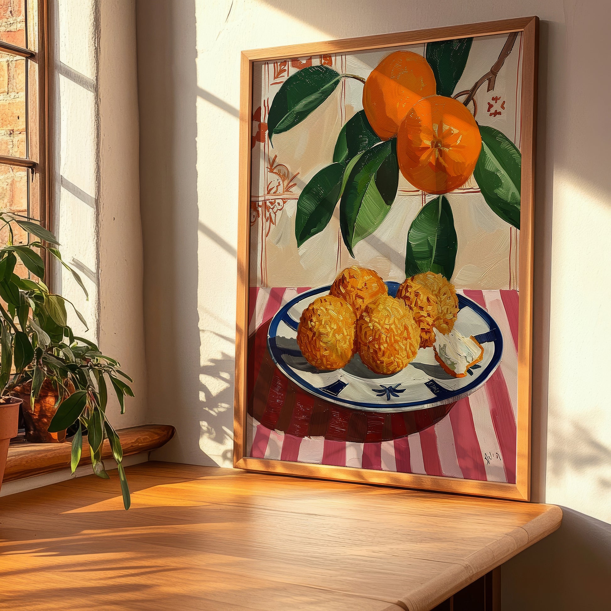 Arancini – Italian Snack Dish, Food Bar Painting, clean layout with no caption