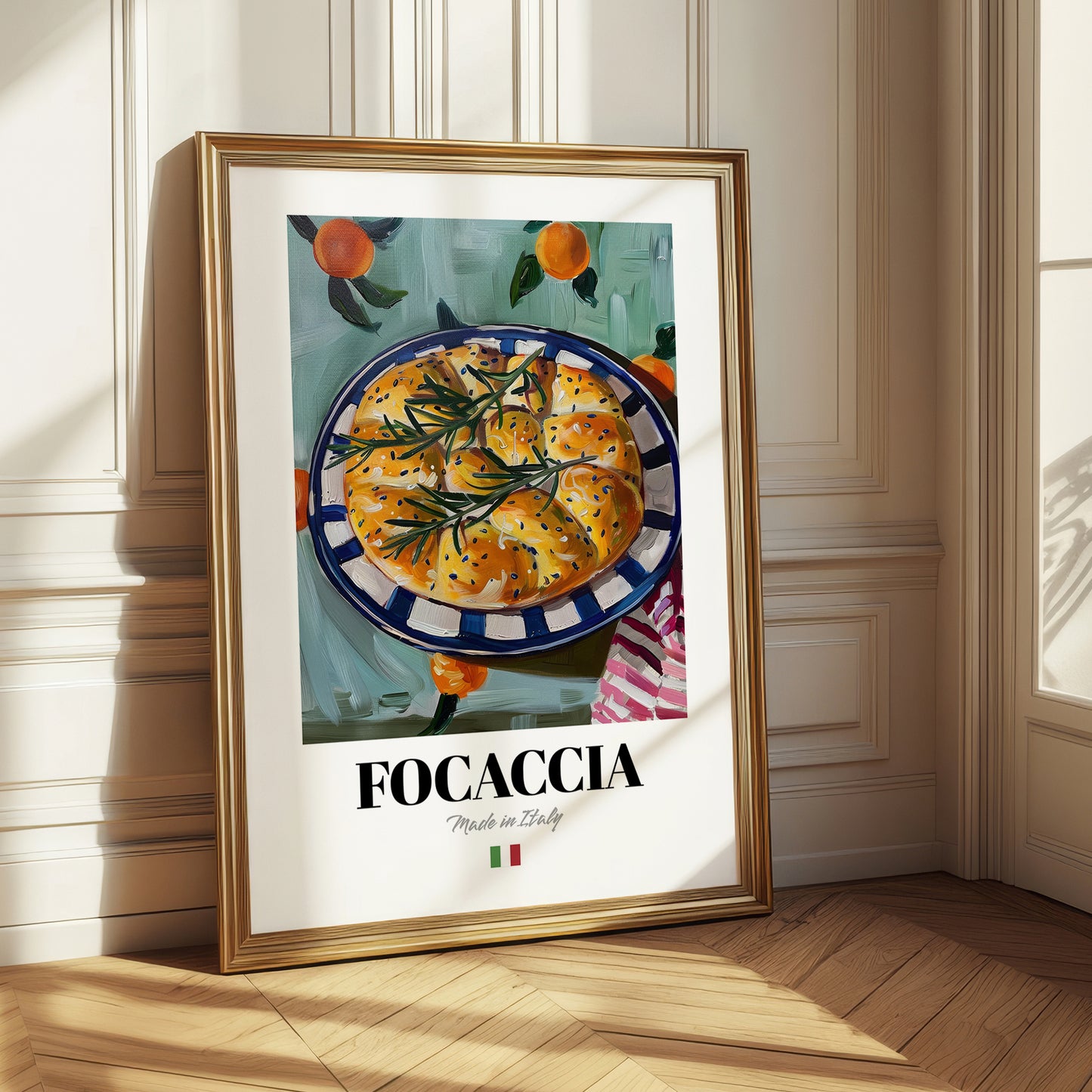 Focaccia – Italian Bread Dish, Café Poster