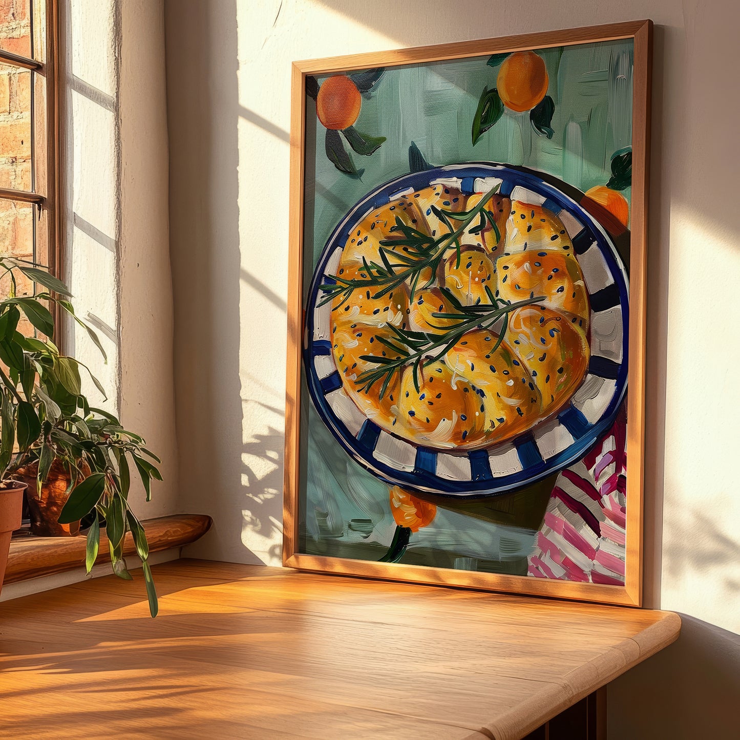 Focaccia – Italian Bread Dish, Café Poster, clean layout with no caption