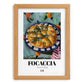 Focaccia – Italian Bread Dish, Café Poster, set in oak frame