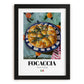 Focaccia – Italian Bread Dish, Café Poster, in sleek black frame