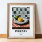Polenta – Italian Dish, Café Poster, in wooden frame leaning on the floor