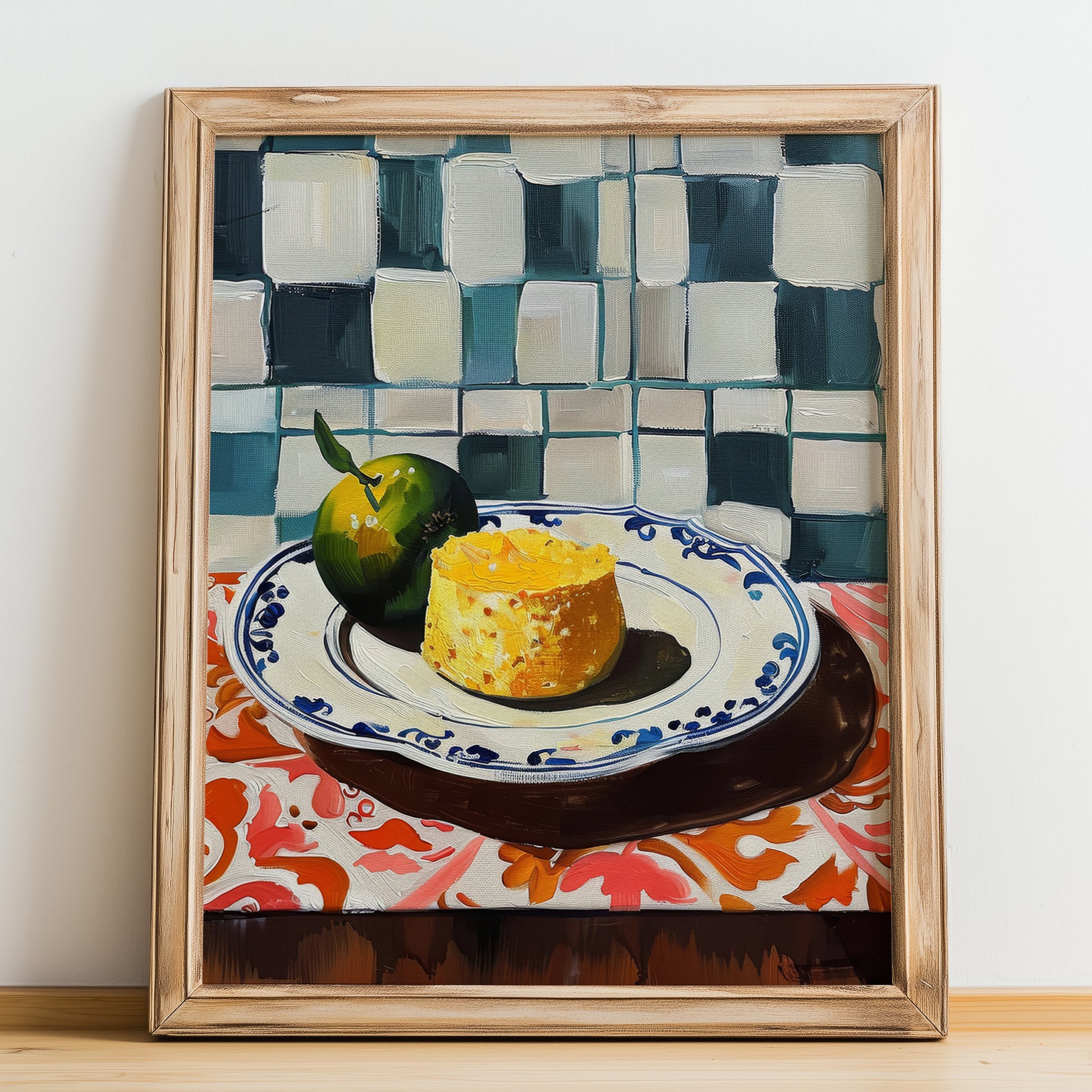 Polenta – Italian Dish, Café Poster, no-text version framed in wood