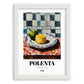 Polenta – Italian Dish, Café Poster, placed in minimal white frame