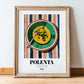 Polenta – Italian Dish, Restaurant Poster, in wooden frame leaning on the floor