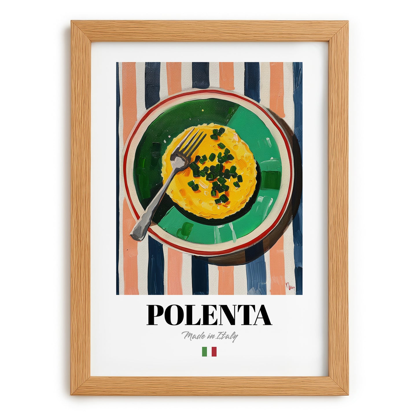 Polenta – Italian Dish, Restaurant Poster, set in oak frame