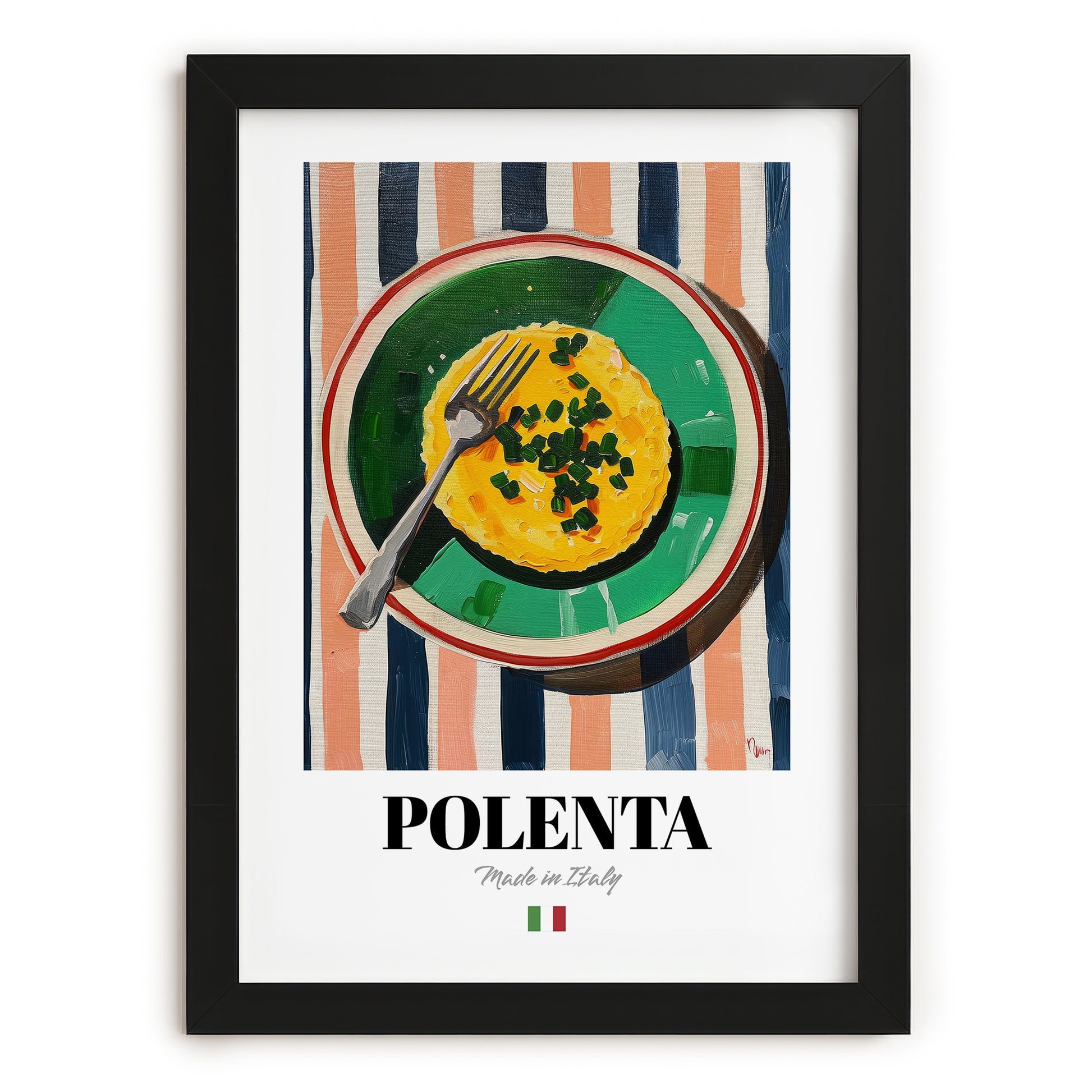 Polenta – Italian Dish, Restaurant Poster, in sleek black frame
