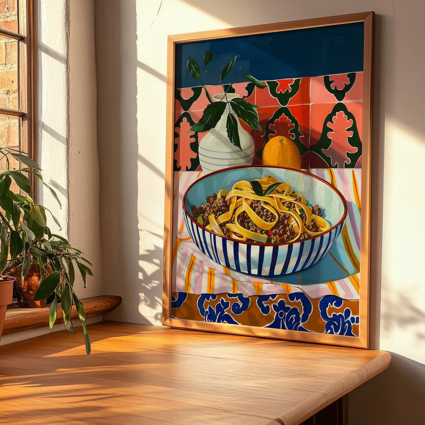 Tagliatelle al Ragu – Italian Pasta, Trattoria Illustration, clean layout with no caption