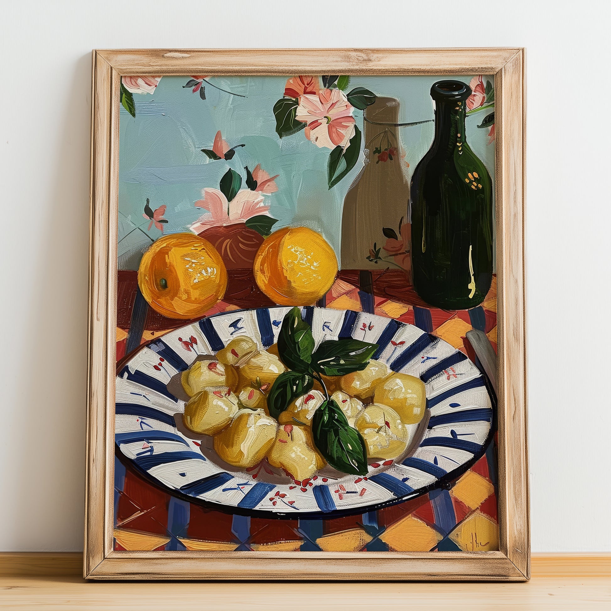 Gnocchi – Italian Pasta, Trattoria Wall Decor, no-text version framed in wood