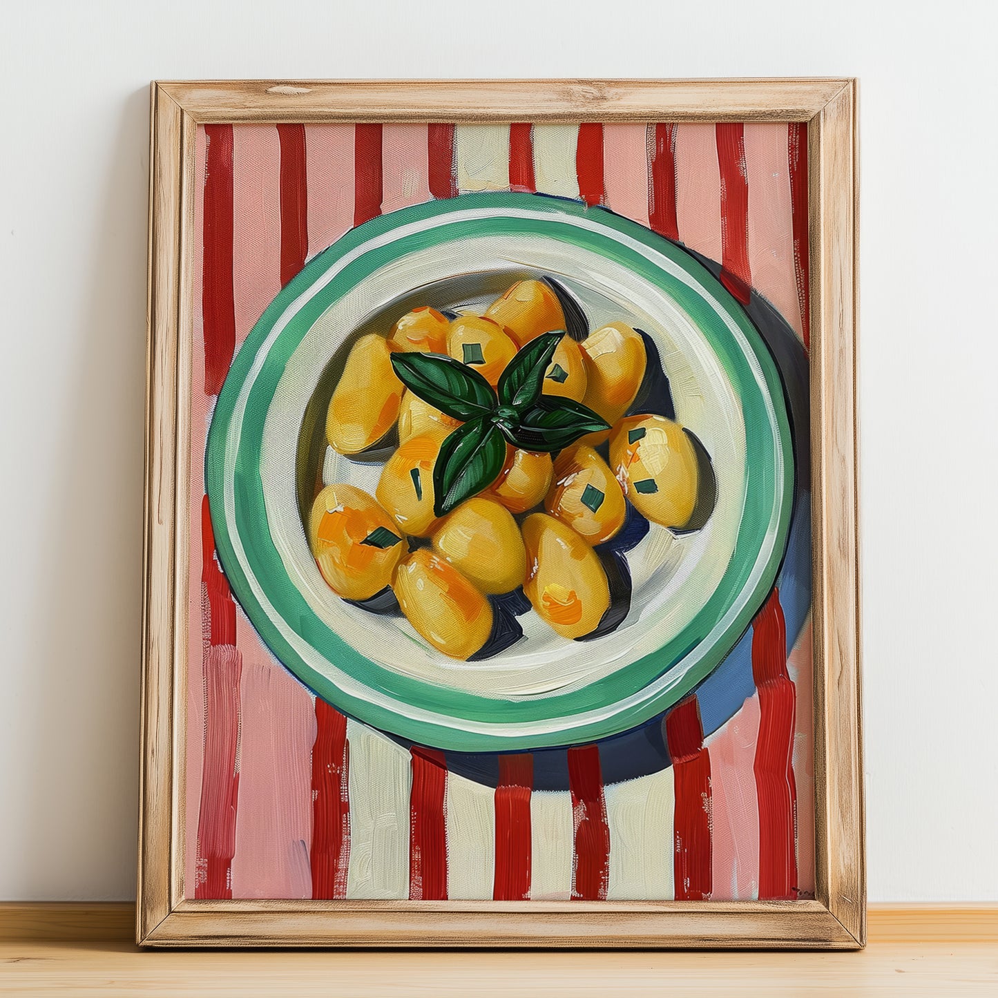 Gnocchi – Italian Pasta, Trattoria Still Life, no-text version framed in wood