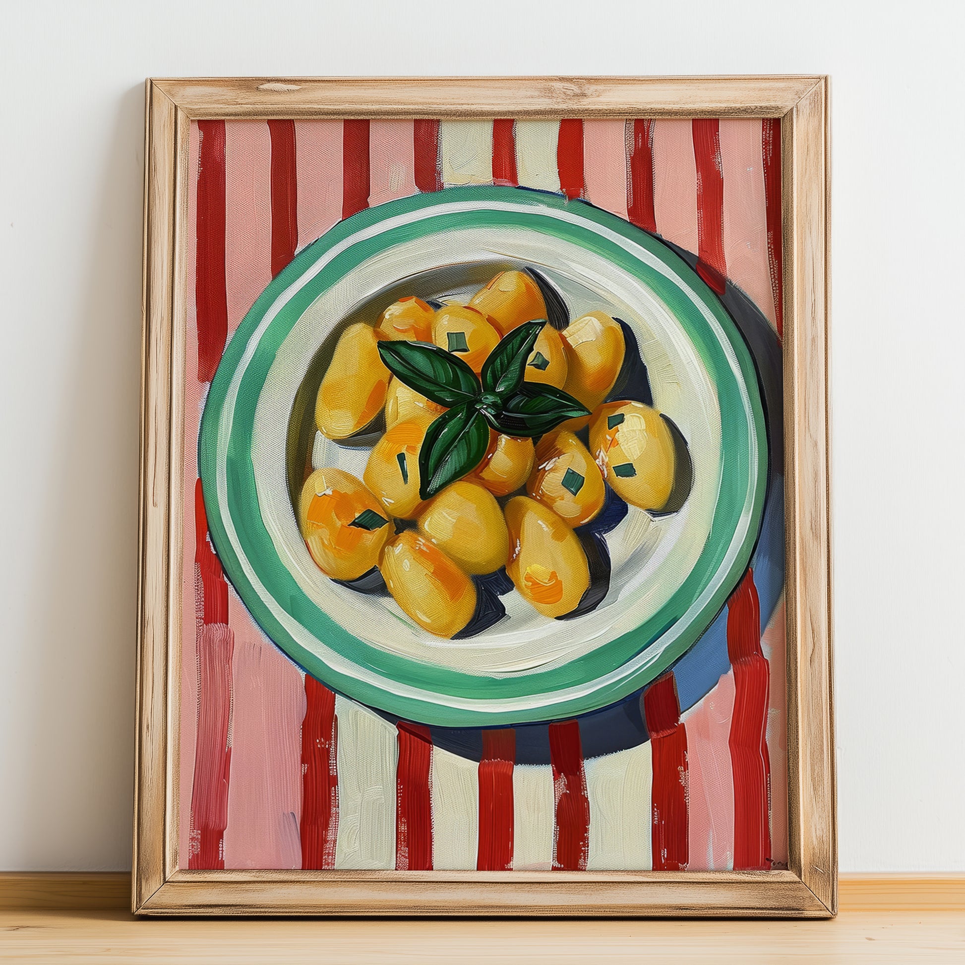 Gnocchi – Italian Pasta, Trattoria Still Life, no-text version framed in wood