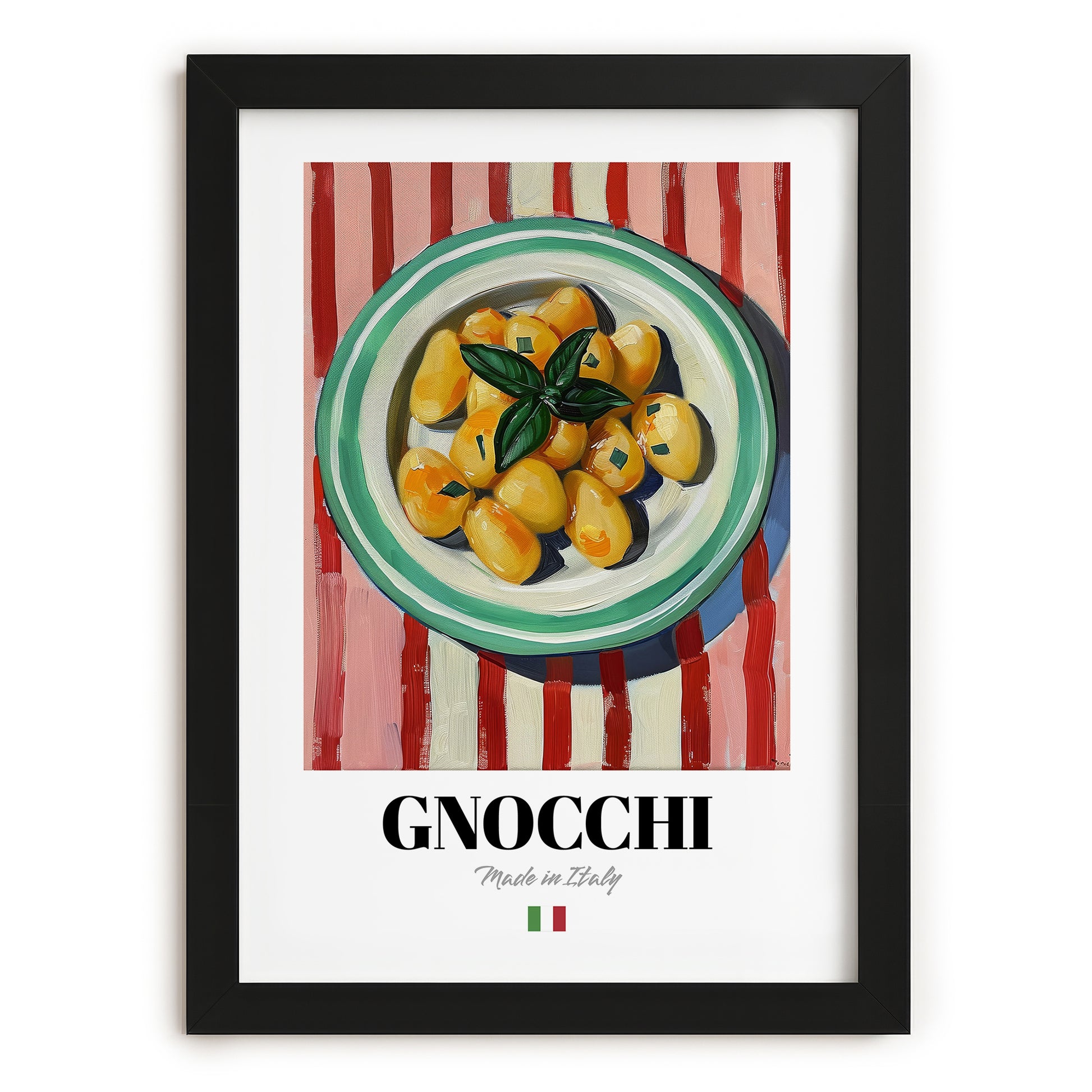 Gnocchi – Italian Pasta, Trattoria Still Life, in sleek black frame