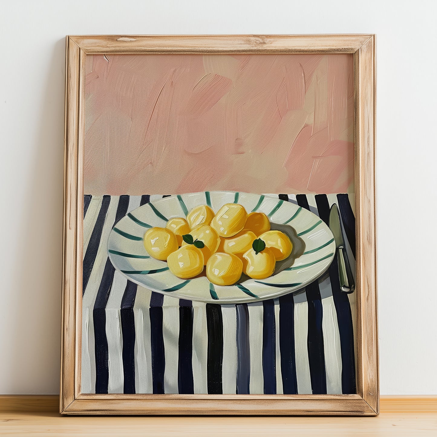 Gnocchi – Italian Pasta, Ristorante Wall Art, no-text version framed in wood