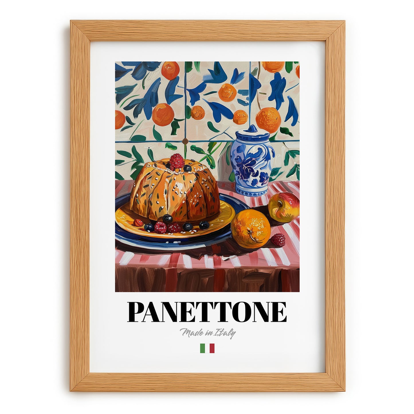 Panettone – Italian Bread Dish, Restaurant Wall Art, set in oak frame