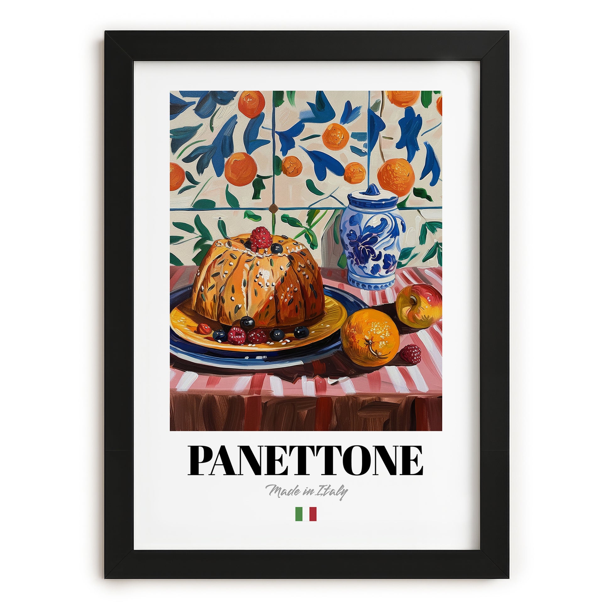 Panettone – Italian Bread Dish, Restaurant Wall Art, in sleek black frame