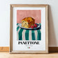 Panettone – Italian Bread Dish, Tavern Poster, in wooden frame leaning on the floor