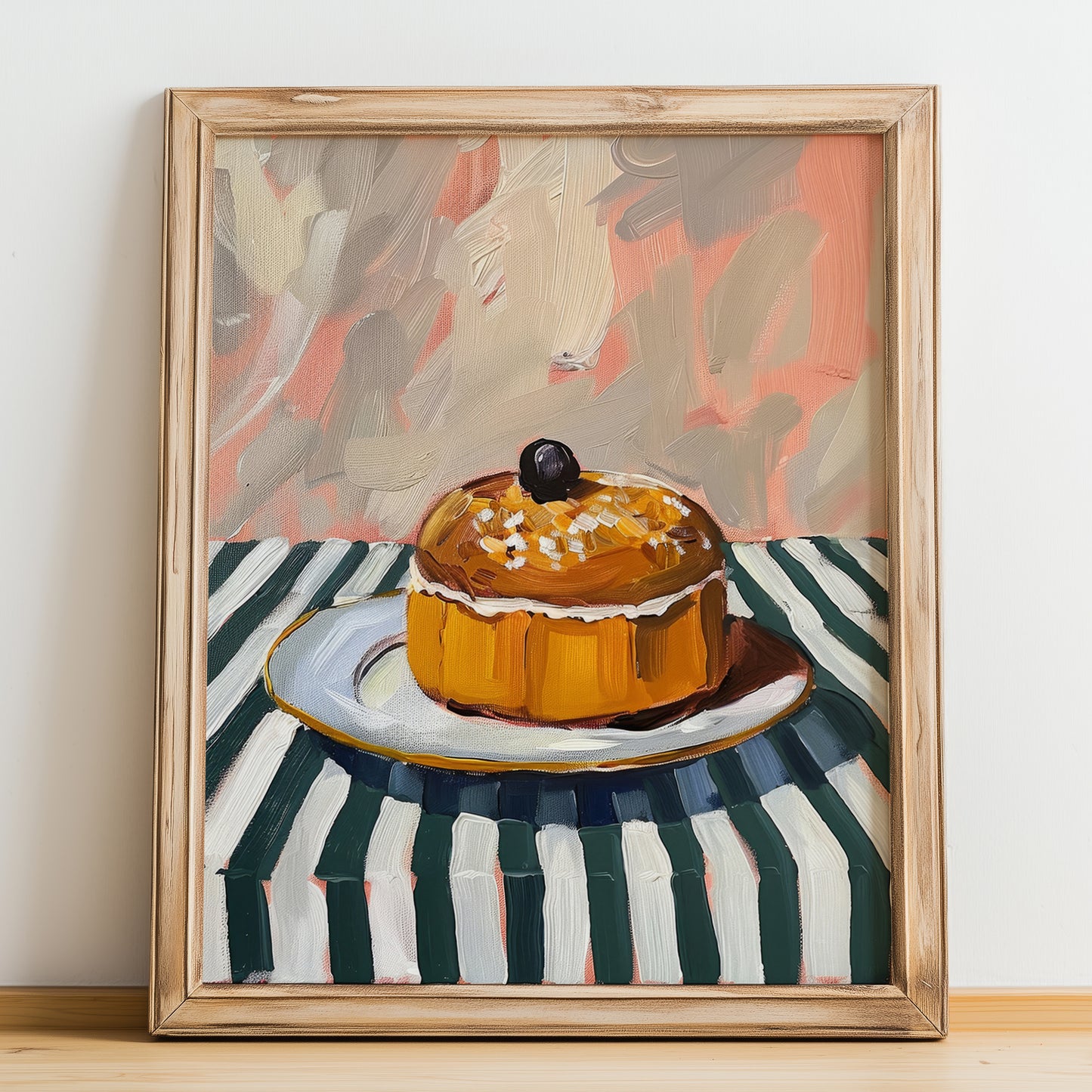 Panettone – Italian Bread Dish, Restaurant Art, no-text version framed in wood