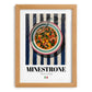 Minestrone – Italian Soup Dish, Brasserie Illustration, set in oak frame