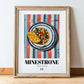 Minestrone – Italian Soup Dish, Café Painting, in wooden frame leaning on the floor