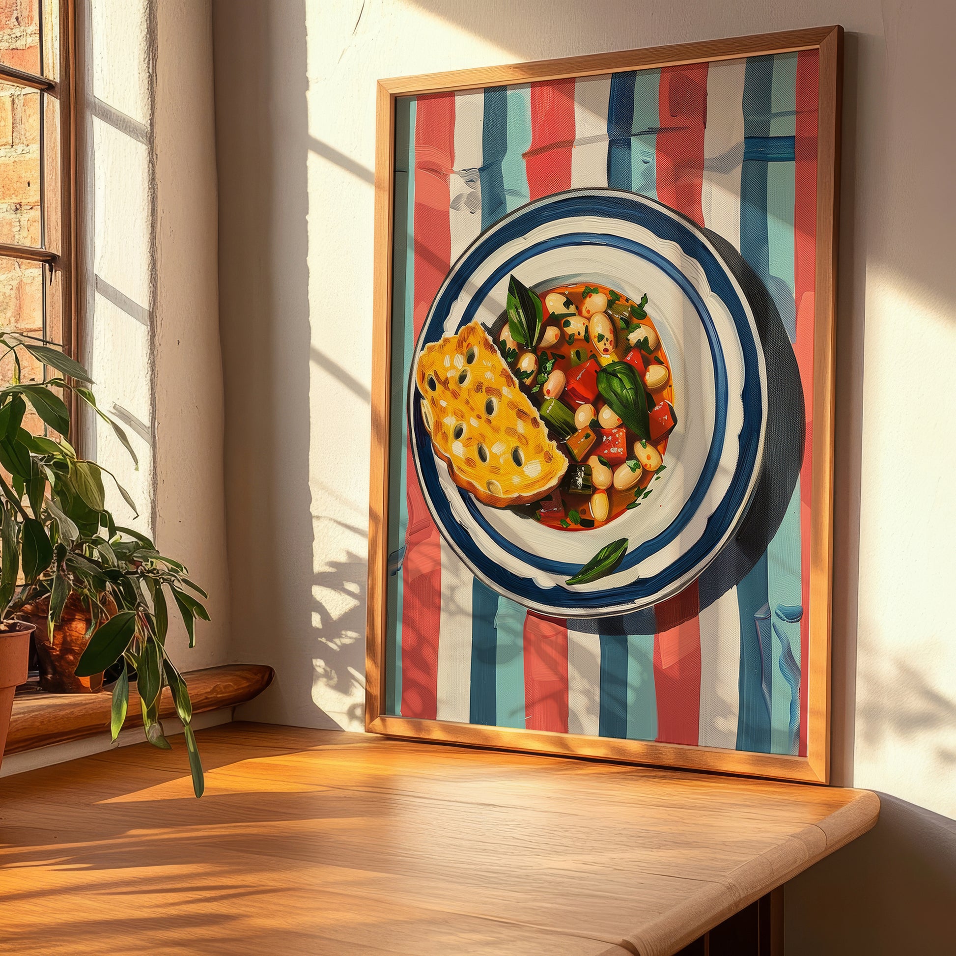 Minestrone – Italian Soup Dish, Café Painting, clean layout with no caption