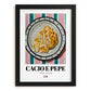 Cacio e Pepe – Italian Pasta, Osteria Still Life, in sleek black frame
