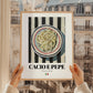 Cacio e Pepe – Italian Pasta, Trattoria Print, styled in a charming Paris street view