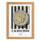 Cacio e Pepe – Italian Pasta, Trattoria Print, set in oak frame