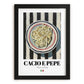 Cacio e Pepe – Italian Pasta, Trattoria Print, in sleek black frame