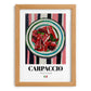 Carpaccio – Italian Meat Dish, Bistro Wall Art, set in oak frame