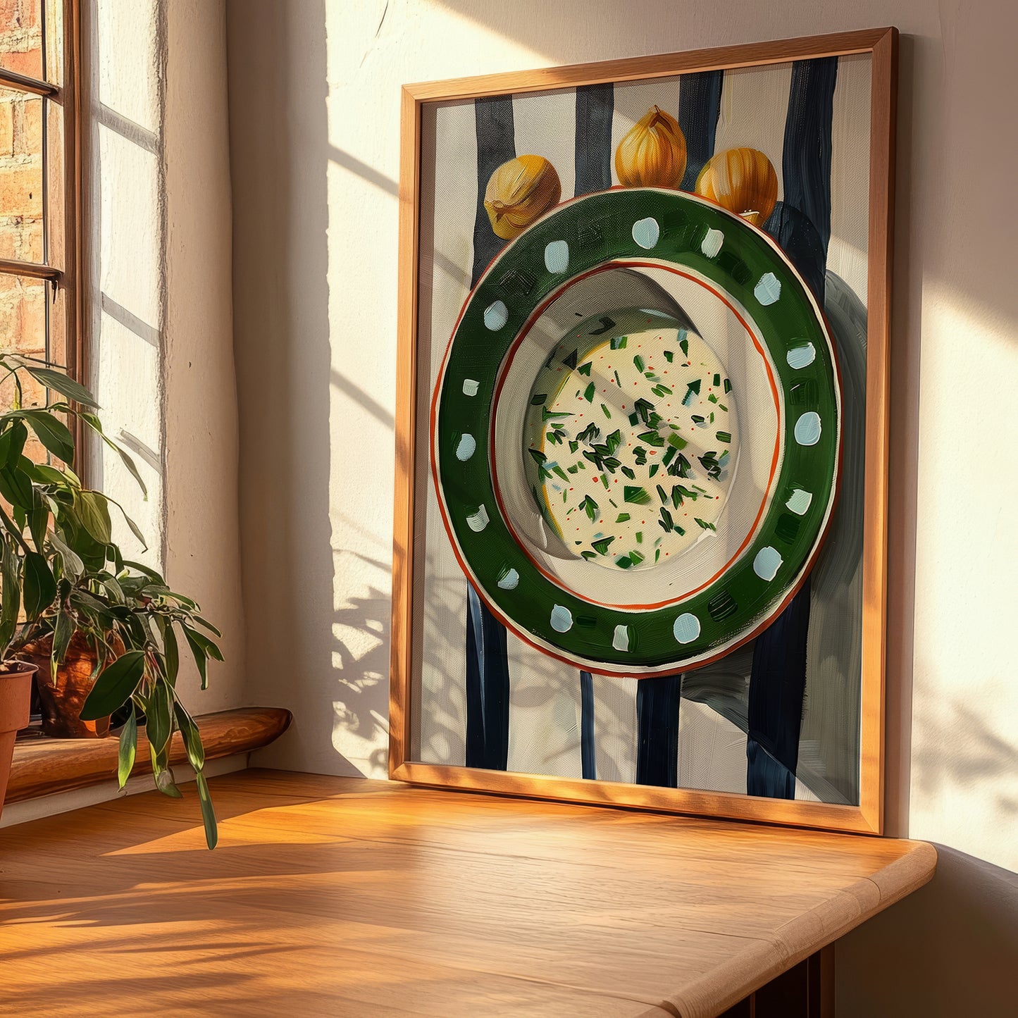 Stracciatella Soup – Italian Soup Dish, Bistro Painting, clean layout with no caption