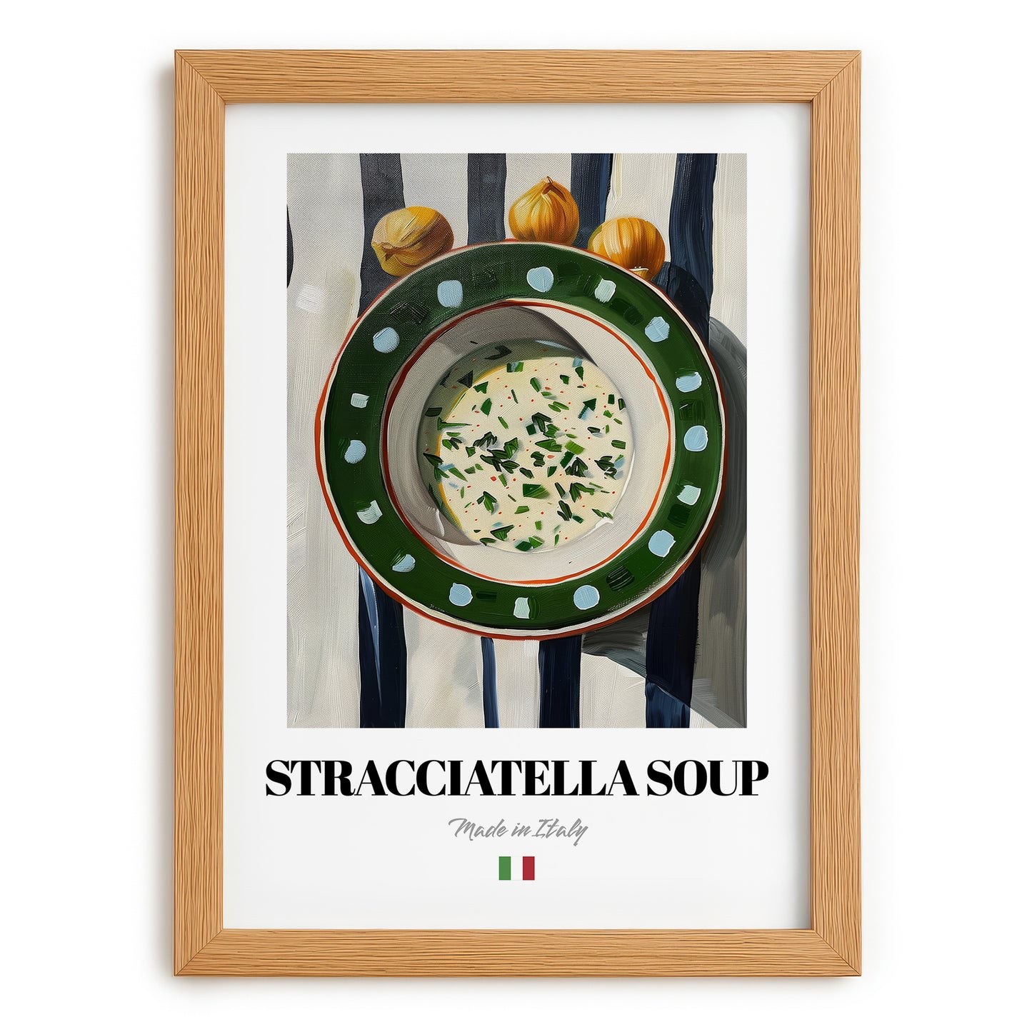 Stracciatella Soup – Italian Soup Dish, Bistro Painting, set in oak frame