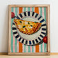 Calzone – Italian Pizza, Pizzeria Print, no-text version framed in wood