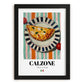 Calzone – Italian Pizza, Pizzeria Print, in sleek black frame