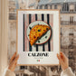 Calzone – Italian Pizza, Restaurant Poster, styled in a charming Paris street view