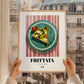 Frittata – Italian Snack Dish, Restaurant Poster, styled in a charming Paris street view