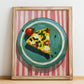 Frittata – Italian Snack Dish, Restaurant Poster, no-text version framed in wood