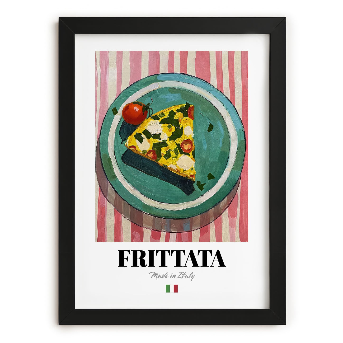 Frittata – Italian Snack Dish, Restaurant Poster, in sleek black frame