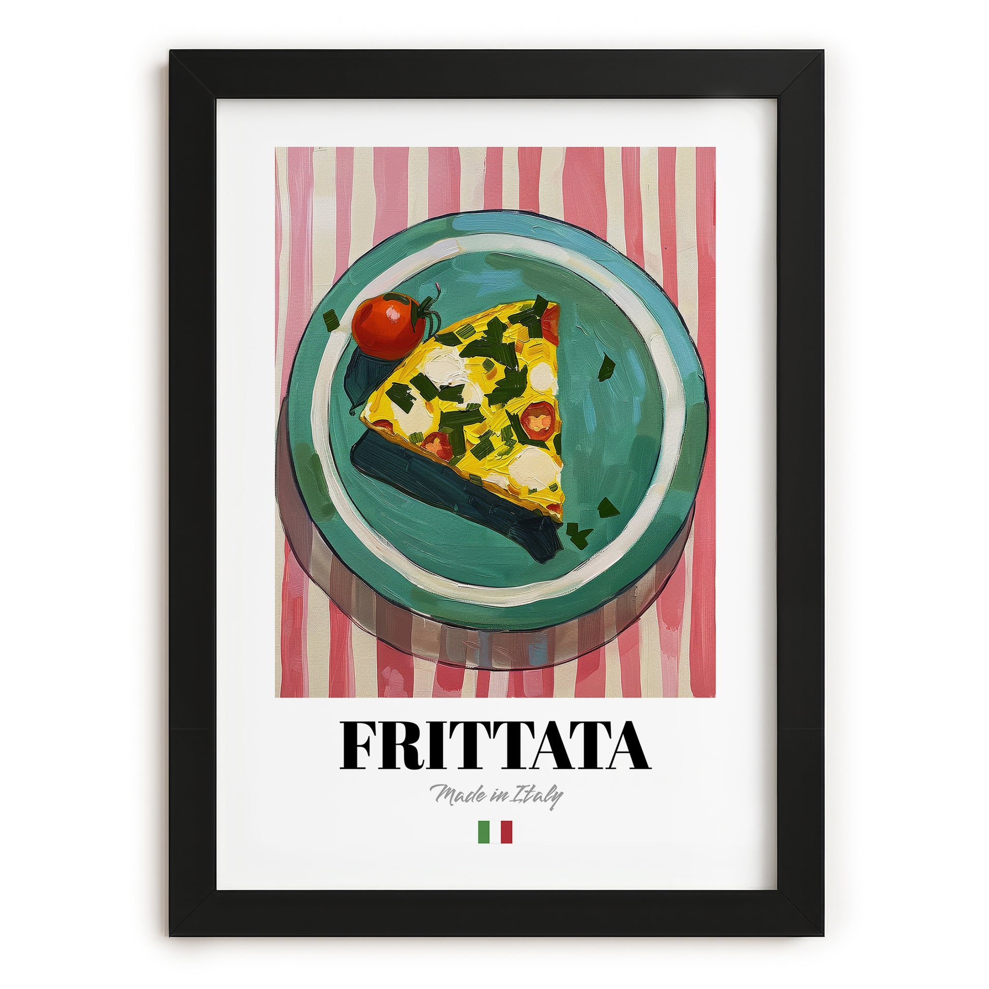 Frittata – Italian Snack Dish, Restaurant Poster, in sleek black frame