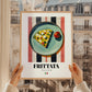 Frittata – Italian Snack Dish, Restaurant Poster, styled in a charming Paris street view